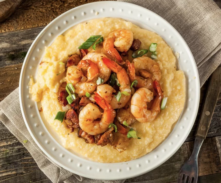 “Double Play” Shrimp and Grits