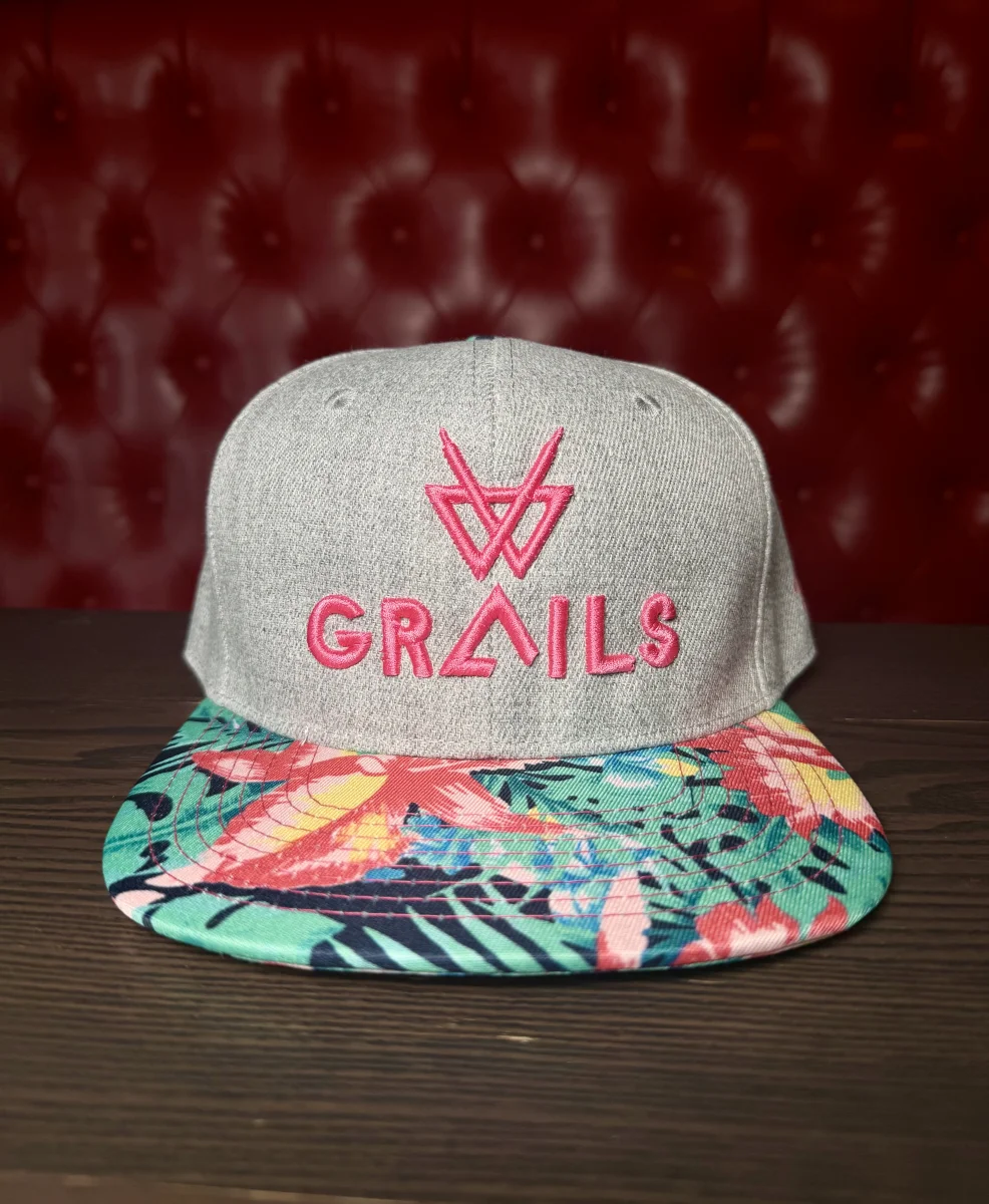 Grails Snapback - Grey Tropical Pink Logo