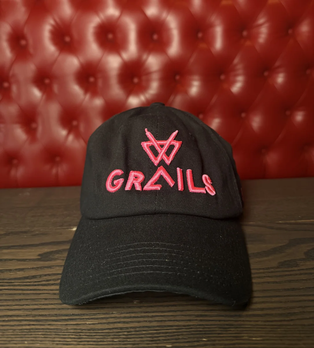 Grails Dad Hat- Black w/Pink Grails Logo